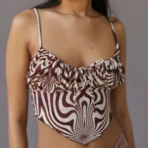 Urban Outfitters Capri Hanky Hem Printed Cami Cropped Tank Top